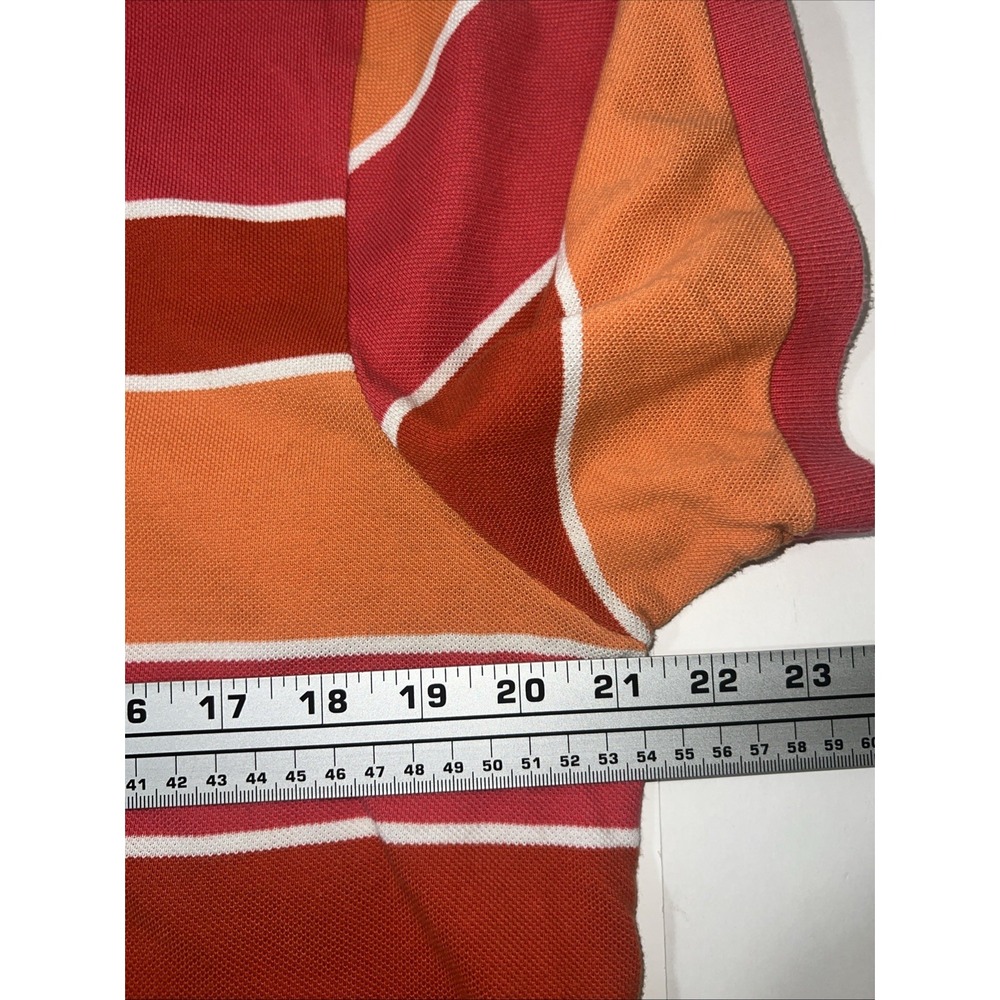 Lacoste Mens Short Sleeve Multicolor Striped  Polo Shirt Sz 7, Large Cotton Peru - Picture 5 of 6